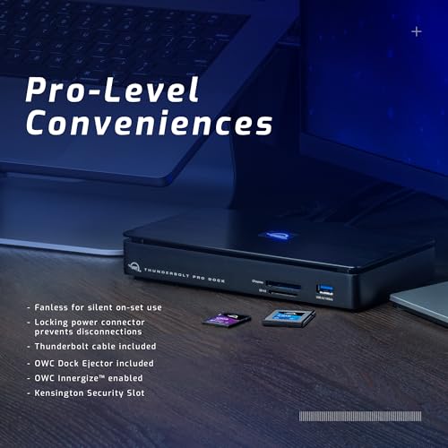 OWC Thunderbolt Pro Dock 10-Port Connectivity Solution for Mac/Windows | Professional docking station with USB 10Gb/s ports, AVB-ready 10Gb Ethernet, DisplayPort, CFexpress and SD 4.0 readers - size: PRO DOCK, style: Thunderbolt 3