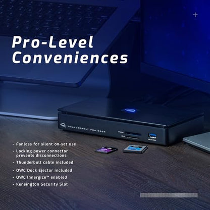 OWC Thunderbolt Pro Dock 10-Port Connectivity Solution for Mac/Windows | Professional docking station with USB 10Gb/s ports, AVB-ready 10Gb Ethernet, DisplayPort, CFexpress and SD 4.0 readers - size: PRO DOCK, style: Thunderbolt 3