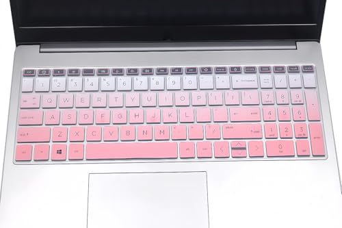 Silicone Keyboard Skin Compatible for HP OmniBook 5 AI 16" 16-ag 16-af 16-ba 16-bc 16z-ag100 16z-bc100 Series Laptop 16-af1037nr 16-bc1047nr (NOT for OmniBook 5 16-fb/cf 14-he/fp Series) (Ombre Pink) - color: Ombre Pink