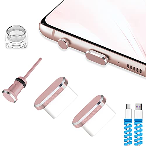 USB C Dust Plugs Charging Port Cover Caps, 2 PCS (Rose Gold) | Cable Protectors Included, Compatible with iPhone 17 16 15 Pro Max - color: Rose Gold