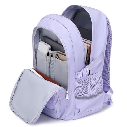 abshoo School Backpack for Girls Bookbag with Lunch Bag Teen Girls School Bag Travel Daypack (Purple) - color: Purple