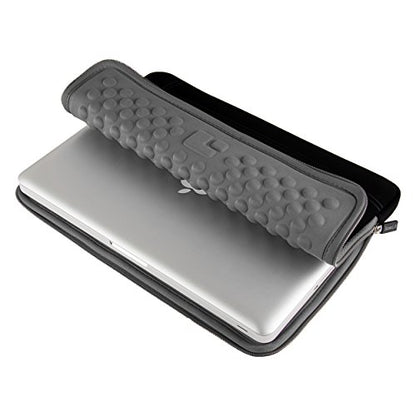 SumacLife Micro Suede Carrying Sleeve with Rear Pocket for 13-13.3 Inches Laptops (SLMSuede13BGRY) - color: Black/gray