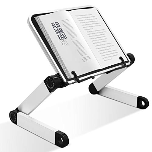 Book Stand Laptop Stand Adjustable Book Holder Tray with Page Paper Clips Ergonomic Multi Heights Angles Adjustable Cooking Bookstands for Textbook Recipe Magazine Laptop Tablet Portable - size: 15x10inches, style: 4 legs-Black