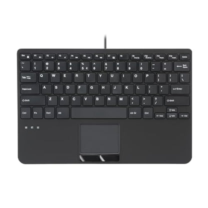 Perixx PERIBOARD-525 US, Wired Mini USB Keyboard with Touchpad - X Type Scissor Keys - 11.18x7.17x1.1 Inches - Build-in 2 USB Hubs - US English - style: Touchpad Keyboard