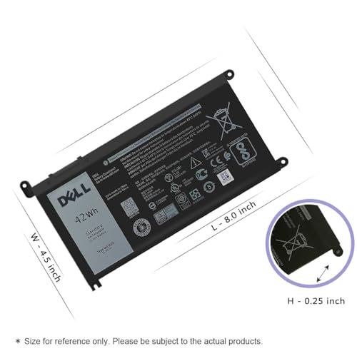 DELL WDX0R Battery for Inspiron 15 7579 7573 7560 7569 7570 7580 5565 5567 5568 5570 5578 5579 5770 7586 13 7375 7368 7378 5368 5378 5379 17 5765 5767 5775 Latitude 3189 3580 3Cells 42Wh 11.4V
