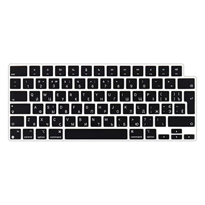HRH Keyboard Cover Skin EU for MacBook Air 13”15"(M5-M2)&Pro 14”16"(M5-M1) | Ukrainian,Black,2026-2021,A3426 A3427 A3434 A2992,Neo 13" A18,Precise Fit,Dust Proof,Waterproof,Durable,Keyboard Accessories - color: Ukrainian