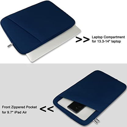 Laptop Case Sleeve 14 inch, Durable Carrying Bag Shockproof Protective Case Cover, Handbags Briefcase Laptop Bag Compatible with 14" MacBook Air/Pro HP Asus Lenovo Notebook Computer, DarkBlue - color: Blue, size: 14 inch