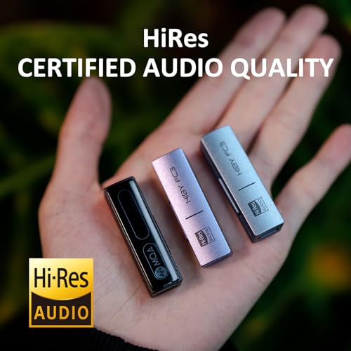 HiBy FC3 USB DAC with Display Hi-Res Audio 112mW Output Power Support PCM DSD MQA dongle for iPhone/MAC/Android/Windows(Black) - color: Black