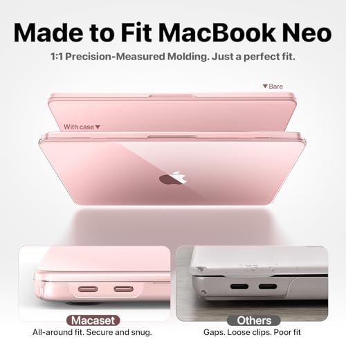 Compatible with MacBook Neo 13 inch Case 2026, Crystal Clear Hard Shell Case for A3404, Color-Matched Transparent | Precision 1:1 Fit | Design for All MacBook Neo 12.9 inch- Crystal Clear | Color-Matched Transparent | Precision 1:1 Fit | Hard Shell Case D