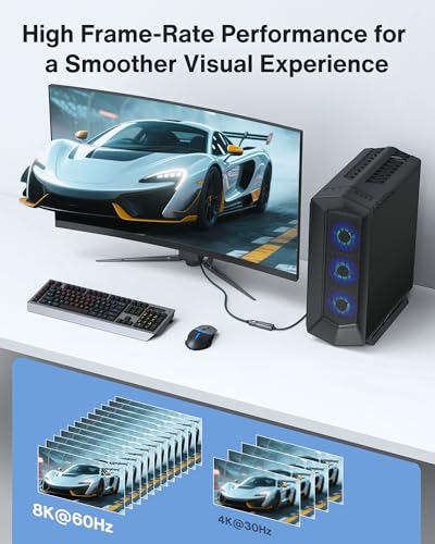 IVANKY 8K@60Hz Active DisplayPort to HDMI Adapter,Unidirectional DP to HDMI | DP 1.4 to HDMI 2.1, Male to Female, 4K@240Hz, HDCP 2.2 3D Video Converter Supports Desktop,AMD/NVIDIA, Monitor, TV, Projector - size: 8K