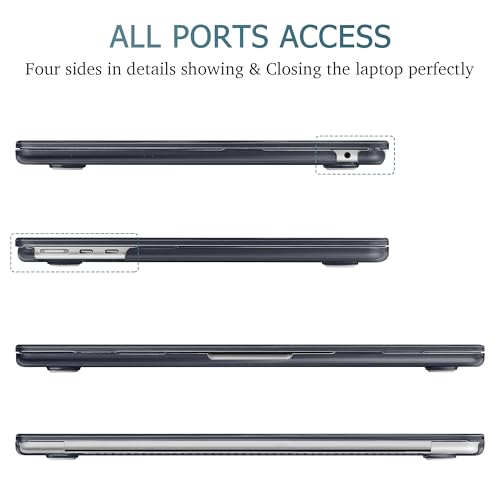 May Chen for 2026 MacBook Air 15 inch Case 2025 2024 2023 A3448 M5 A3241 M4 A3114 M3 A2941 M2 with Liquid Retina Display & Touch ID, Plastic Hard Shell with Keyboard Cover - Crystal Black - color: Crystal Black