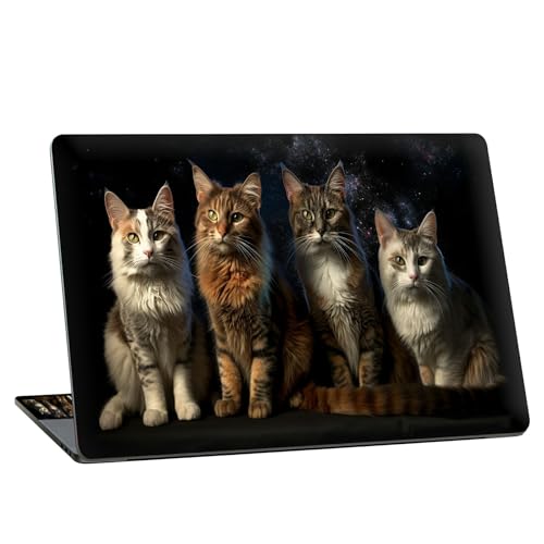 Universal Laptop Skin Sticker with 2 Wrist Pad Skins, Waterproof Scratch Resistant Vinyl Laptop Cover Decal, Cut to Fit for 11–15.6 Inch MacBook HP Dell Lenovo, Multiple Cats - color: Multiple Cats