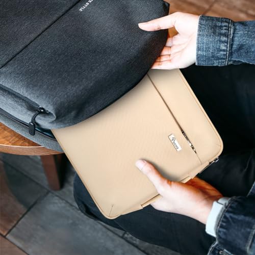 Voova 16-15.6 Inch Laptop Sleeve, Laptop Cover, MacBook Case, Apricot | Splash-proof laptop sleeve with soft protection, suitable for laptops and MacBook Pro 16 during travel - color: Apricot, size: 15.6-16 Inch