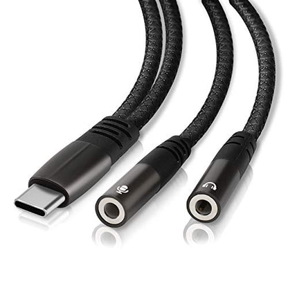 LecLooc USB C Microphone Adapter, USB C to 3.5mm Combo 3.5mm Hi Fi Audio & Mic Jack Splitter Compatible with iPhone 16 15 Pro Max/15 Pro/15 Plus,iPad Pro/Air, MacBook, Pixel 9 8 7, Galaxy S24 23 S22
