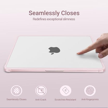 MOSISO Compatible with MacBook Air 13 inch Case M5 2026 M4 M3 M2 2025-2022 | A3449 A3240 A3113 A2681,Seamlessly Closes Reinforced Crack-Resistant Hard Shell for MacBook Air 13.6 inch Case, Pink - color: Pink