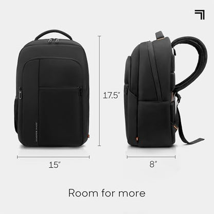 Sharper Image Laptop Backpack for Men and Women, 35L Water Resistant Computer Bag for Work Business Travel, Heavy Duty Backpacks, Fits 16” Laptops/Notebook, Black (Signature Collection)