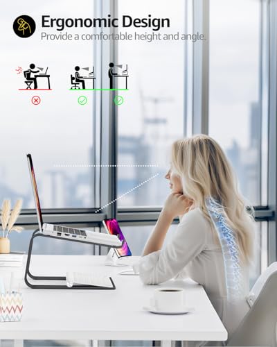 Adjustable Laptop Stand, Portable Laptop Riser, 11-15.6" (Black) | Sturdy Foldable Ergonomic Laptop Holder, Heat-Dissipation Design, Fits MacBook/Dell/HP/Lenovo for Home/Office