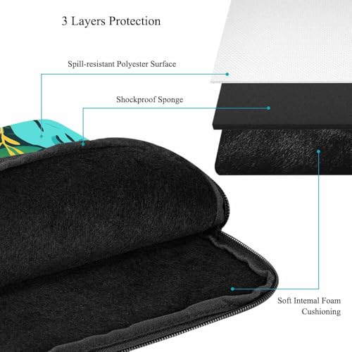 Laptop Sleeve Bag 15.4 15.6 Inch,Jungle Tropical Palm Leaves Exotic Plants Colorful Protective Polyester Computer Cases Laptop Cover Briefcase Bag Tablet Travel Cover - color: LPS-025