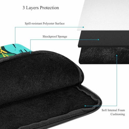 Laptop Sleeve Bag 15.4 15.6 Inch,Jungle Tropical Palm Leaves Exotic Plants Colorful Protective Polyester Computer Cases Laptop Cover Briefcase Bag Tablet Travel Cover - color: LPS-025