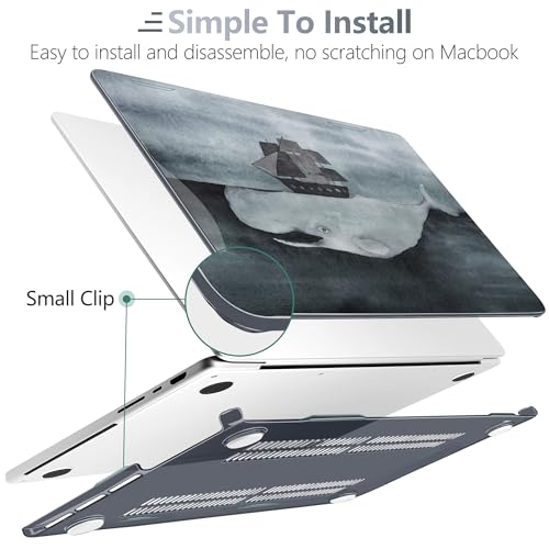 Batianda Case for New MacBook Pro 16 inch 2026 M5 2024 2023 Release with M4 M3 M2 M1 Pro/Max Chip,Slim Lightweight Protective Shell with Creative Pattern with Keyboard Cover & Screen Protector, Shark - color: Shark