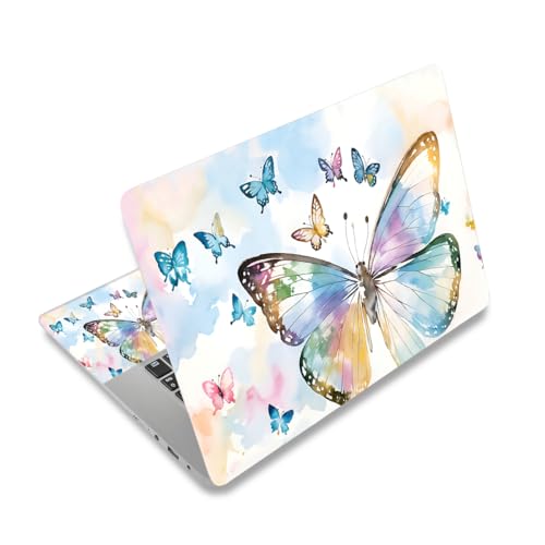 Laptop Stickers Decal,12 13 14 15 15.6 inches Netbook Laptop Skin Sticker Reusable Protector Cover Case for Toshiba Hp Samsung Dell Apple Acer Leonovo Sony Asus Laptop Notebook (Beautiful Butterfly) - color: Beautiful Butterfly
