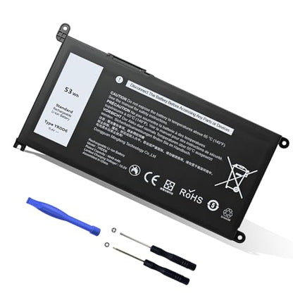 Upgraded 53Wh YRDD6 Battery for Dell Inspiron 15 3000 5000 Series | Fit 15 3583 3593 3582 3584 5593 5594 5598 5585 5590, 14 3493 5482 5485 5493, Vostro 5481 1VX1H, and More - size: 6.85*3.5*0.25inch YRDD6