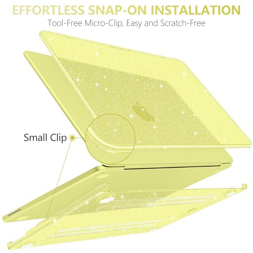 Batianda StarryMist Case for MacBook Neo 13 Inch 2026, Starry Citrus | 4-in-1 Bundle Subtle Glitter Mist Finish, Slim Lightweight Shell, Everyday Protection for MacBook Neo 13 Inch Model A3404 - color: Glitter‌ Citrus