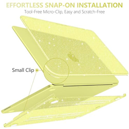 Batianda StarryMist Case for MacBook Neo 13 Inch 2026, Starry Citrus | 4-in-1 Bundle Subtle Glitter Mist Finish, Slim Lightweight Shell, Everyday Protection for MacBook Neo 13 Inch Model A3404 - color: Glitter‌ Citrus