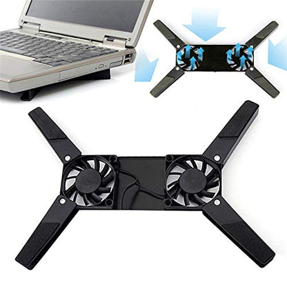 Laptop Cooling Pad Foldable for 10-15" PC Computer Notebook Laptop 2 Fans Cooler Pad | for 10-15" PC Computer Notebook Laptop 2 Fans Cooler Pad
