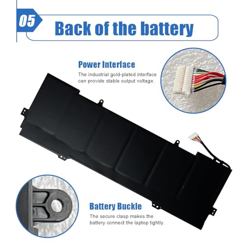 79.2Wh KB06XL Laptop Battery Replacement for HP Spectre X360 15-BL0XX 15-BL1XX 15-BL112DX Pavilion x360 14 Series HSTNN-DB7R KBO6XL TPN-Q179 902401-2C1 902499-856 11.55V 6860mAh - size: 12.85*4.30*0.22 inch KB06XL