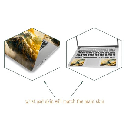 Laptop Decal Sticker Skin Cover, 12" 13.1" 13.3" 14" 15" 15.4" 15.6" Laptop Netbook Vinyl Skin Sticker Cover Notebook PC Protector (2 Wrist Pad Included), Removable Reusable, Mountain Sea of Clouds - color: Mountain Sea of Clouds