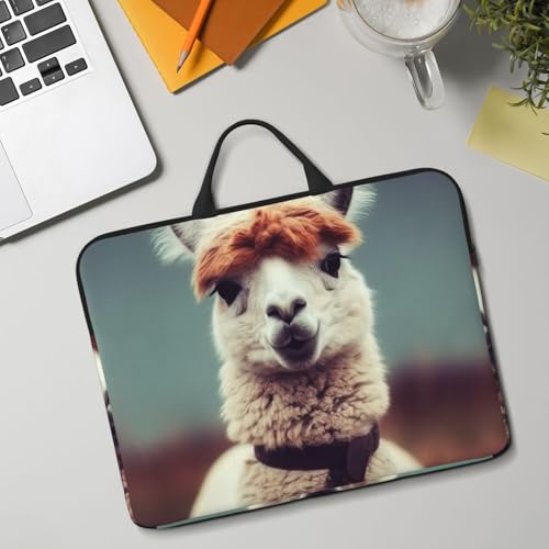 14 Inch Laptop Sleeve Case Waterproof Lightweight Laptop Case BagsCute Alpaca Travel Laptop Bag With Handle For Women Men