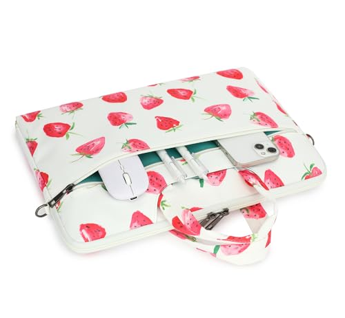 Water Resistant Laptop Shoulder Sleeve Case Bag for MacBook Pro 16 inch and 15.6 inch and 16 inch laptop (Strawberry) - color: Strawberry