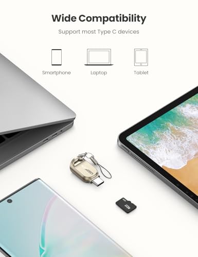 UGREEN USB C Micro SD Card Reader Type C to Micro SD Card Adapter | Zinc Alloy External, Portable SD Card Reader USB C for TF Micro SDHC SDXC, Compatible with Samsung/Mac/iPad Pro/iPhone 15 16