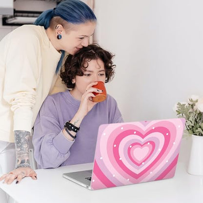 Seorsok Compatible with MacBook Pro 13 inch Laptop Case 2020 Release M1 A2338/A2251/ A2289 Touch ID Protective Plastic Hard Shell Case & Keyboard Cover，Cute Lovely Heart - color: Pink Heart, size: Pro13（A2338 M1 A2251 A2289 A2159 A1989 A1706）