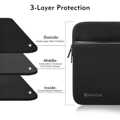 ARVOK Laptop Sleeve for MacBook Air/Pro, Notebook Computer Tablet Pouch Cover for HP/Dell/Lenovo/Asus/Acer/Samsung, Water Resistant Neoprene Laptop Case with Pocket, Black (15 inch) - size: 15 inch