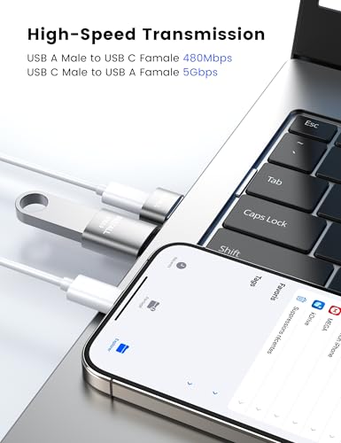 USB to USB C Adapter Combo 10 Pack,USBA to USBC OTG Adapter,Sliver | USB to USBC Adapter,Compatible with MacBook Pro/Air,for iPhone 17/16/15 Pro Max,iPad,Samsung Galaxy S23/S24/S25 - color: Sliver