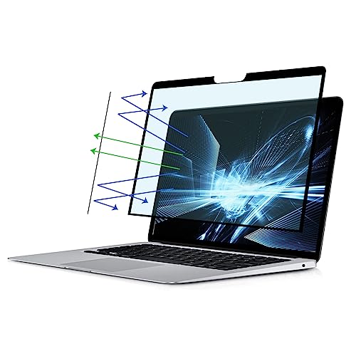 MOSISO Blue Light Blocking Screen Protector Bubble Free Anti Glare | Compatible with MacBook Air 13 inch 2022-2018/Pro 13 2023-2016 M2 M1, Anti Blue Light Blocking Laptop Screen Filter Film