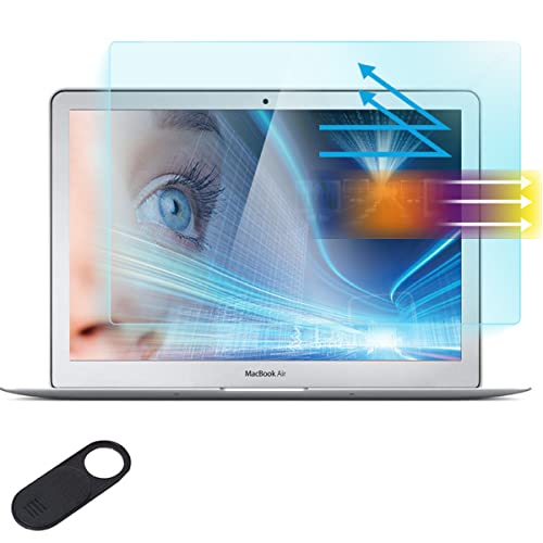 Anti Blue Light Anti Glare Screen Protector for MacBook Air 13 Inch A1369 A1466 2017 2016 2015 to 2010 Model, Eye Protection Screen Filter, Reduce Eye Strain, Block UV, Anti Fingerprint - size: MacBook Air 13