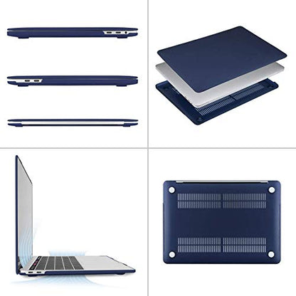 MOSISO Compatible with MacBook Pro 13 inch Case M2 M1, Navy Blue | Plastic Hard Shell Case Cover 2026-2016A2338 A2251 A2289 A2159 A1989 A1708 A1706 with/without Touch Bar - color: Navy Blue