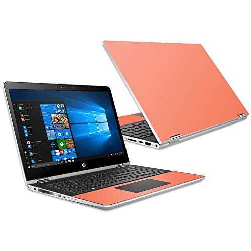 MightySkins Skin Compatible with HP Pavilion x360 15.6" (2018) - Solid Salmon | Protective, Durable, and Unique Vinyl Decal wrap Cover | Easy to Apply, Remove, and Change Styles | Made in The USA - color: Salmon
