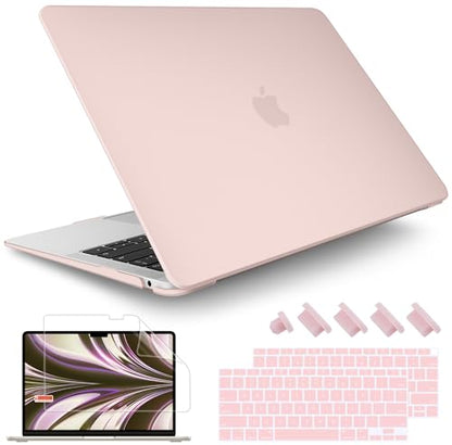 May Chen Compatible with MacBook Air 13 inch Case 2021 2020 2019 2018 Model: M1 A2337 A2179 A1932, Plastic Matte Hard Shell Case for MacBook Air 13 inch with Retina Display Fits Touch ID, Chalk Pink - color: Chalk Pink
