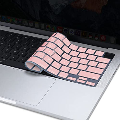 MOSISO Keyboard Cover Skin Compatible with MacBook Air 15 inch M3 M2 | A3114 A2941/Air 13.6 A3113 A2681/Pro 14/16 M4 M3 M2 M1, Rose Quartz - color: Rose Quartz