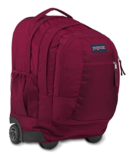 JanSport Driver 8 Rolling Backpack - Wheeled Travel Bag with 15-Inch Laptop Sleeve, One Size, Russet Red - color: Russet Red