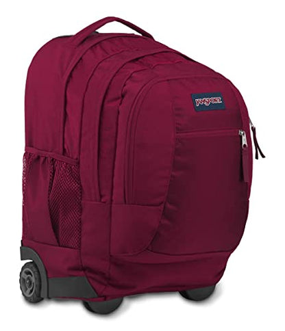 JanSport Driver 8 Rolling Backpack - Wheeled Travel Bag with 15-Inch Laptop Sleeve, One Size, Russet Red - color: Russet Red