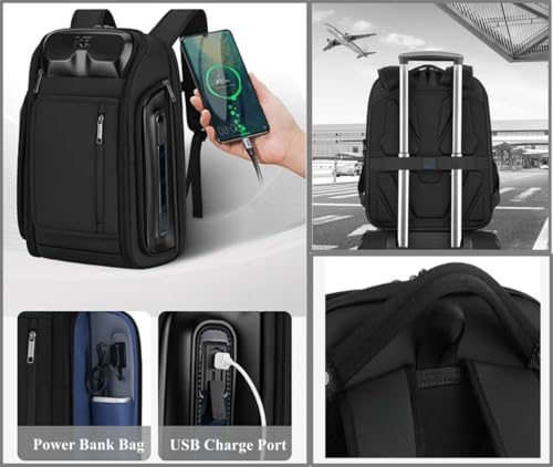Business Travel Backpack, fit 15.6 Inch Laptop Backpack with USB Port, Waterproof Durable Backpackfor Men Women, Multi-Purpose Black