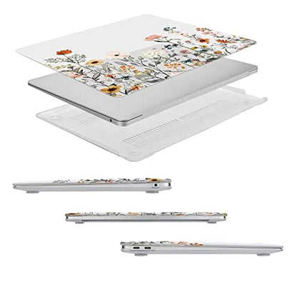 MOSISO Compatible with MacBook Air 13 inch Case M1 2022-2018, Transparent | Retina Display, Plastic Garden Flowers Hard Shell&Keyboard Cover&Screen Protector, Release A2337 M1 A2179 A1932 - color: Transparent