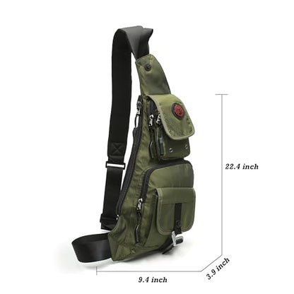 NICGID Sling Bag Chest Shoulder Backpack Crossbody Bags Casual Daypack for Men Women - color: Army Green-2
