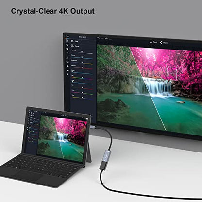 BENFEI Mini DisplayPort(Thunderbolt) to HDMI Adapter 4K@60Hz, Compatible with MacBook Air 2010-2017, MacBook Pro 2010-2015,Mac mini 2010-2014, Surface pro 1/2/3/4[Aluminium Shell&Nylon Cable] - size: 1 Pack, style: 4K@60Hz