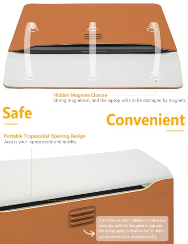 HYZUO 13.3-14 Inch Laptop Case Sleeve with Adjustable Stand, Brown | for MacBook Pro 14 M5/M4/M3/M2/M1 Pro/Max A3426 A3427 2026-2021, MacBook Air/Pro 13.3, 13.8-13.5 Surface Laptop - color: Brown, size: 13.3-14 Inch